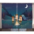 thumbnail image 1 of Ambesonne Camping Curtains 2 Panel Set, 3 Scouts in the Forest, 108" x 63", Multicolor, 1 of 3