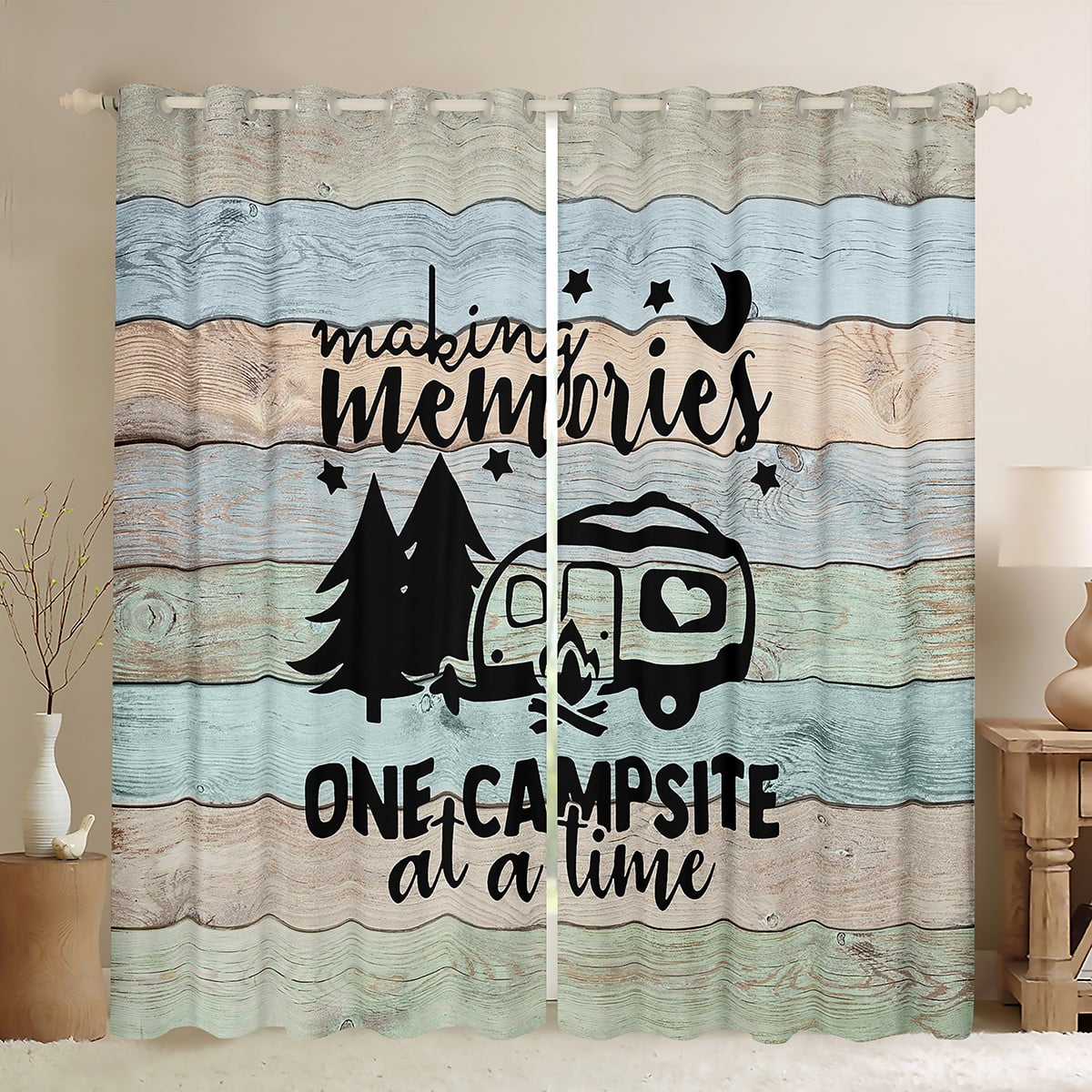 Camping Curtains & Drapes,Camper Themed Blackout Curtains Camper Decor