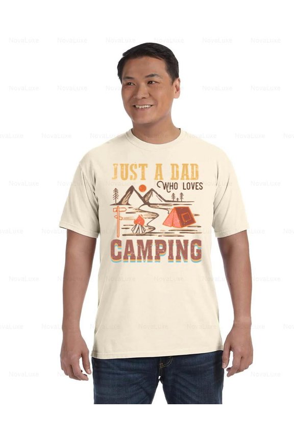 Camping Dad Comfort Color T-Shirt Just a Dad Who Loves Camping Gift, Unisex, up to size 4XL