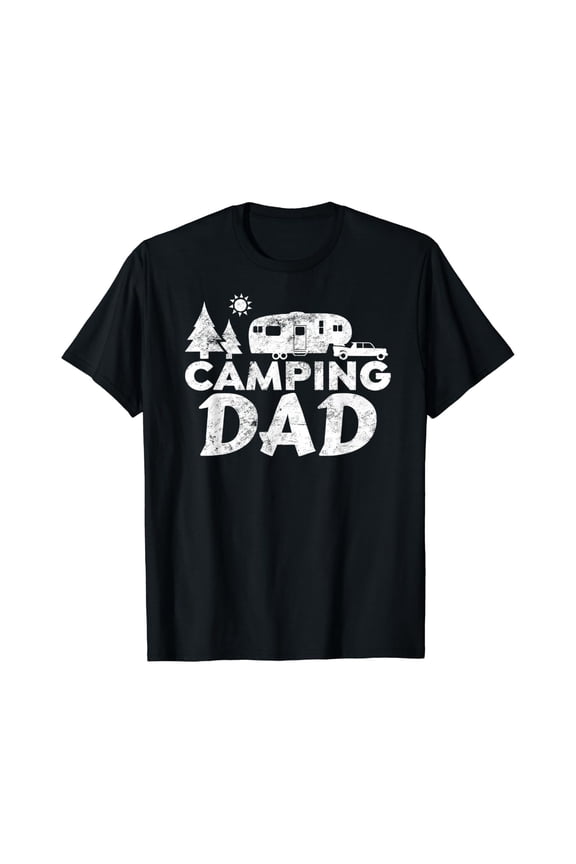Camping Dad Shirt 5Th Wheel Camper Rv Vacation Gift Fathers T-Shirt Size S-5XL