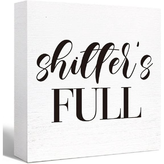 Camping Decor Funny Camping Sign Rustic Shiffer'S Full Wood Block Sign Home Camper Decor,Camper Decorations Accessories For Inside,Camping Gifts 7x7 Inch