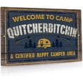 thumbnail image 1 of Camping Decor, Retro Wall Poster Plaque Outdoor Sign for Bar, Campsite, Lake House, Cabin, 12x8 Inches Aluminum Metal Sign - Camping Rules, 1 of 6