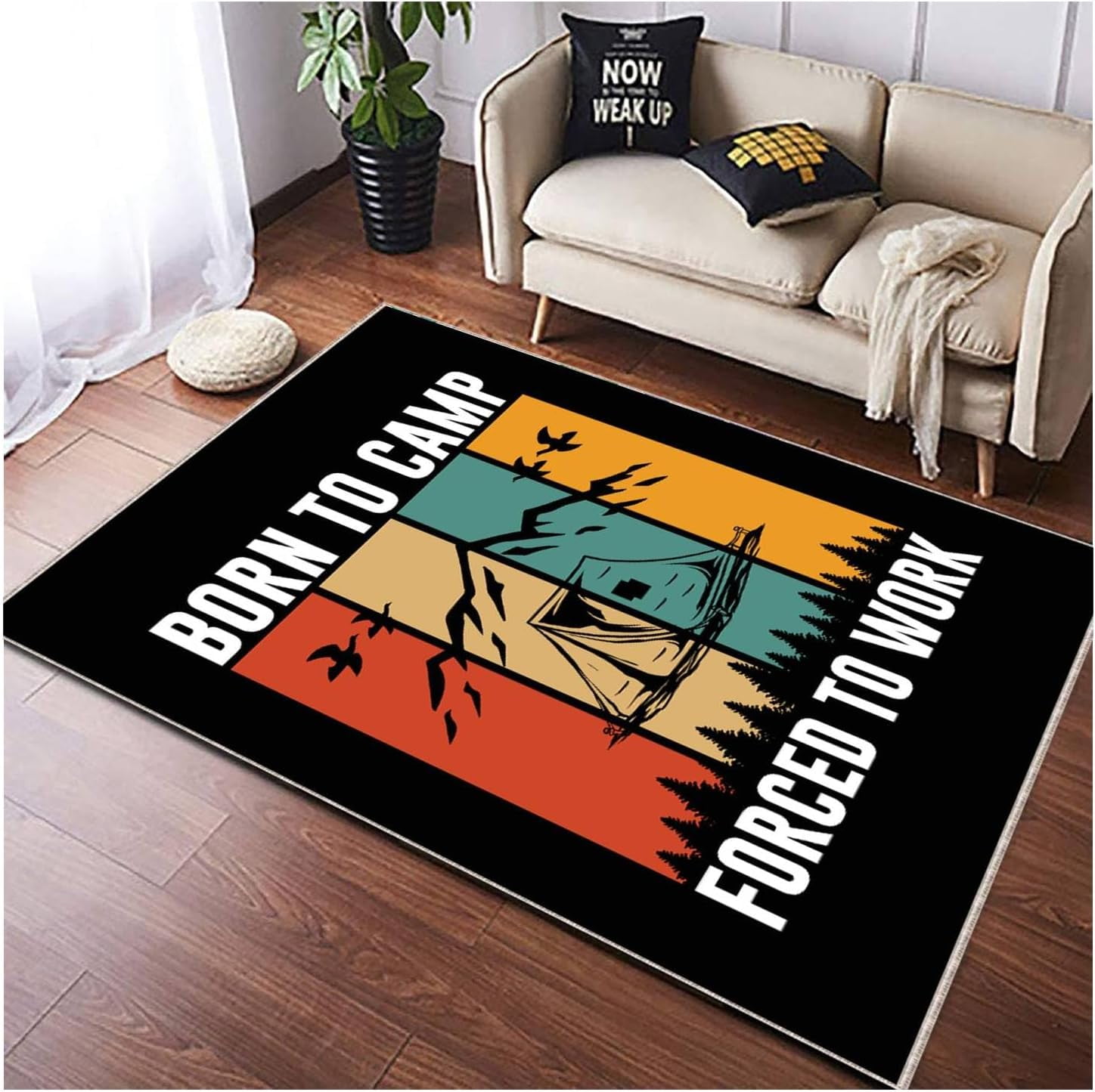 Friends Rug On Set Camping Design Area Rugs, Friends Camper Theme Kids Rug, Non-Slip Mat ...
