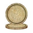 thumbnail image 1 of Camping Dinner Plates, Disposable Paper Plates, Rustic Wood Grain Design for Hunting Party Decorations, 10 Pieces Multicolor Durable Waterproof Plates, 1 of 7