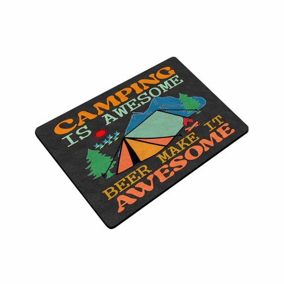Camping Doormat – Outdoor Indoor Doormat – Funny Camping Doormat Non-Slip Front Door Mat Bathroom Kitchen Bedroom Entryway Floor Mats 24x16 30x18