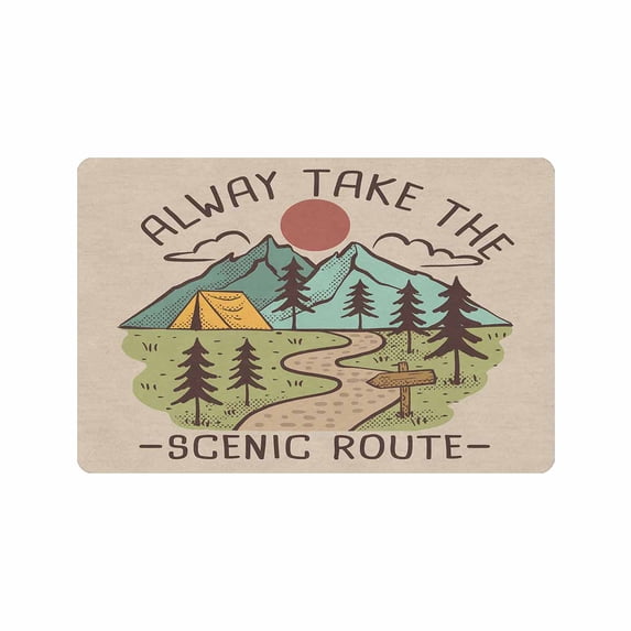 Camping Doormats for Outside Your Rv, Door Mat for Camper, Rv Door Mat Gift Idea for Camping,Rv Door Mat with Camping Pattern, Camping Door Mat24x16 30x18