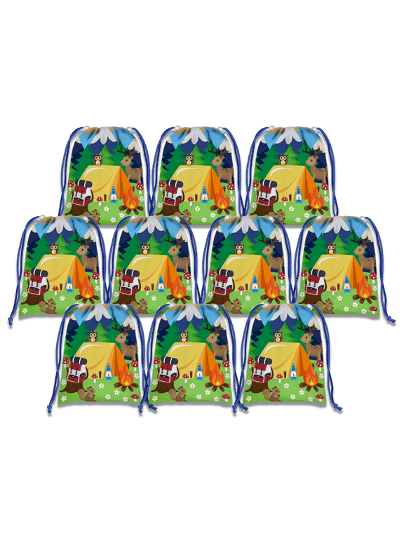 Camping Drawstring Tote Bag (10 Pack)