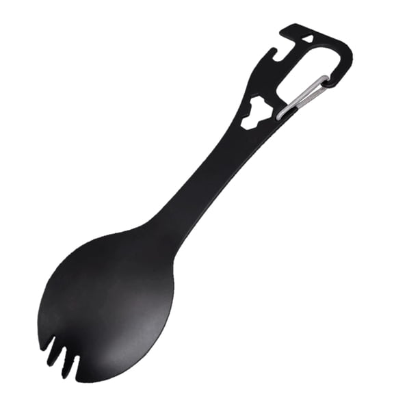 Camping Eating Utensils, 5 in 1 Utility Spork Portable Stainless Fork Spoon Cutlery Multifunctional Bottle Opener Tools