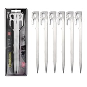Camping Essentials for Tent Camper. Stainless Steel Heavy Duty Ground Stakes, Light Weight Camping Essentials, 11 inch 2.47 oz, Tent Accessories
