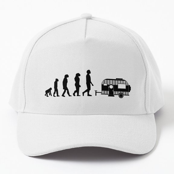Camping Evolution Baseball Cap, Outdoor Adventure Progression Graphic Design, Classic Hat