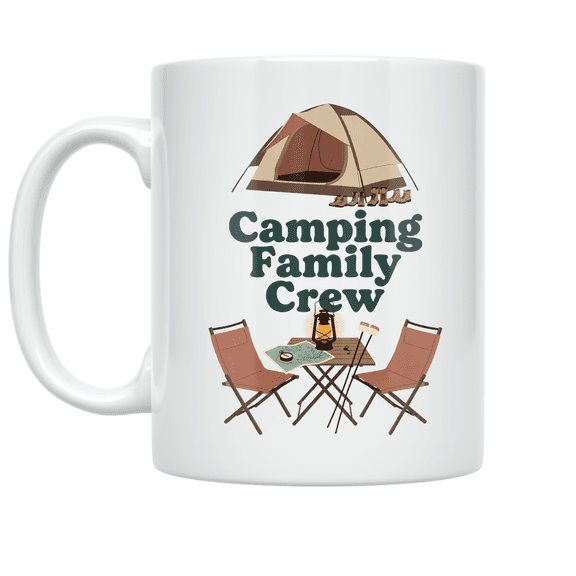 Camping Family Crew Adventure Theme - Adventure Families, 11 oz White Ceramic Coffee Mug