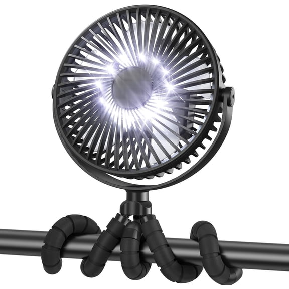 Camping Fan with LED Lantern-10000mAh Rechargeable  Operated Fan, 47H Run Time Max,3 Speeds,3 Timer,7 Inch Portable Clip  for  Treadmill Tent RV Outdoor  Outage Hurricane