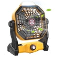 thumbnail image 1 of Camping Fan with LED Lantern, Portable Fan Rechargeable Battery Powered Fan, Desktop Camping Fan for Picnic, Fishing, Home, Tent, 1 of 9