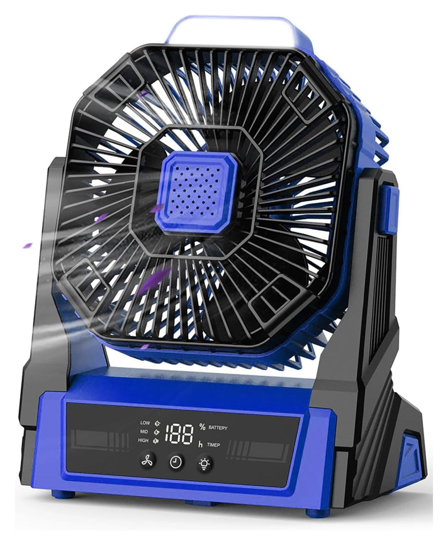 Camping Fan with LED Lantern, 20000mAh Rechargeable Battery Operated