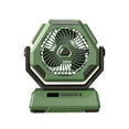 thumbnail image 1 of Camping Fan with LED Lantern, 9 Inch Portable Rechargeable Battery Powered Fan with Stepless Speed and Quiet Battery Operated for Picnic, Barbecue, Fishing, Travel, Home, Tent (Green), 1 of 6