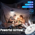thumbnail image 1 of Camping Fan with LED Lantern, USB Rechargeable Waterproof Tent Fan with Hanging Hook Magnet Survival Kits for Indoor Outdoor Hiking Car Office Desk Outdoor Emergency Power Outage, 1 of 8