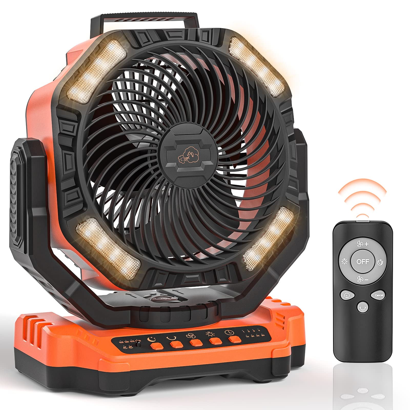 Camping Fan with LED Light, 40000mAh Battery Powered Outdoor Tent Fan