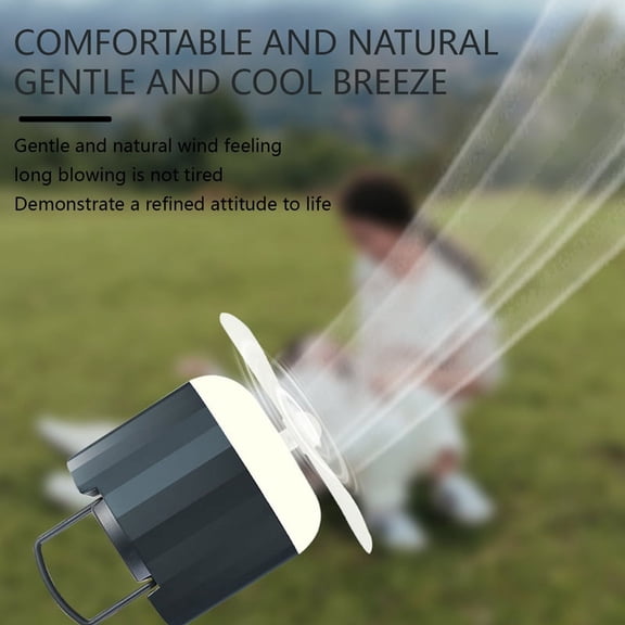 Camping Fan Light Rechargeable Fan USB Powered Fan with Light &Hook Tent Fan for Camping Fan Multifunctional Table Fan B