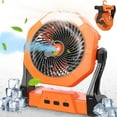 Camping Fan, Misting Fan Portable with Light & 250ml Water Tank