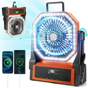 Hoofun Desk fan,Portable Fan for Travel, 20000mAh Rechargeable Camping Fan, Battery Operated Fan with Hanging Hook for Tent,Office,Travel,Fishing,Picnic