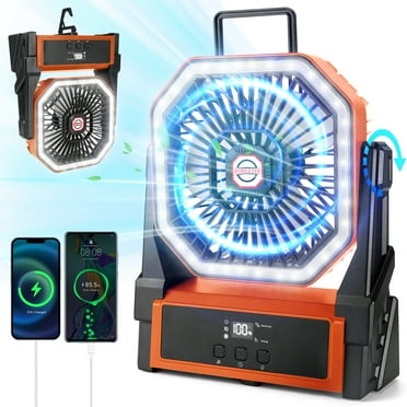 Hoofun Desk fan,Portable Fan for Travel, 20000mAh Rechargeable Camping Fan, Battery Operated Fan with Hanging Hook for Tent,Office,Travel,Fishing,Picnic