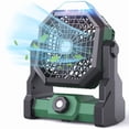 thumbnail image 1 of Camping Fan with LED Light, 10" USB Rechargeable Outdoor Portable Fans, 10400mAh Battery Desk Fan, 270° Rotation, for Tent, Office,Bedroom,Outside, 1 of 8