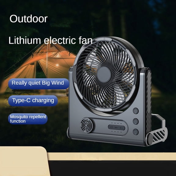 Camping Fan with LED Lighting Rechargeable Desktop Portable Circulator Outdoor Fan Shake Electric Fan 15000mAh