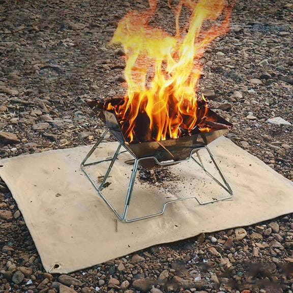 Camping Fire Mat, Czzoypi Flame Retardant High Temperature Fire Blanket, Insulation Glass Fiber Fireproof Mat for Outdoor Cooking Picnics BBQs