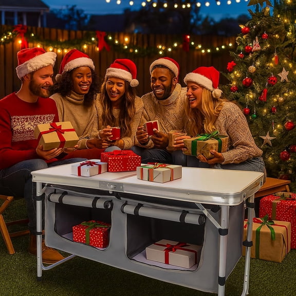 Camping Folding Aluminum Table with Adjustable Legs for Outdoor Travel Beach, Backyards, BBQ, Party and Picnic Foldable Table