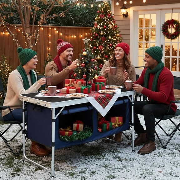 Camping Folding Aluminum Table with Adjustable Legs for Outdoor Travel Beach, Backyards, BBQ, Party and Picnic Foldable Table