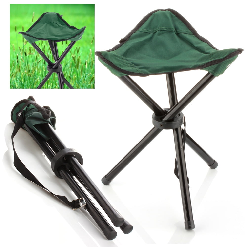 Camping Folding Stool (Green) Portable Legs Chair Tripod Seat