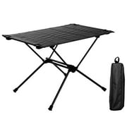 Camping Folding Table Barbecue Picnic Table Dinner Desk Camping Furniture (Black)