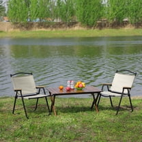 Camping Folding Table and Chairs Set Of 3, Aluminum Roll Table With 2 Filding Chairs For 2 People Outdoor, Camping, Picnic