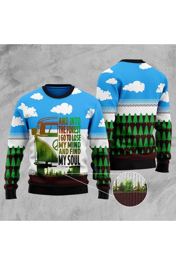 Camping Forest My Soul 3D Christmas Sweater, Funny Xmas Sweater, Sweater Xmas