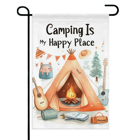 Camping Garden Flags 12×18 Inch Double Sided Decorative Yard Banner Seasonal Flag for Outdoor Outside Decor