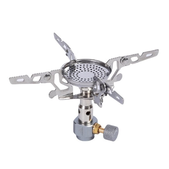 Camping Gas Burner Foldable Portable Camping Stove Backpacking Stove for Camping Hiking&Outdoor Adventure Cooking (Silver)