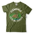 thumbnail image 1 of Camping Gift Shirt Camping It's In Tents Shirt Camper Gifts Camping Life Shirt Outdoor Hiking Shirt (Medium Military Green), 1 of 6