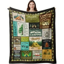 Camping Gifts, Camping Accessories, Camping Blanket 50"X60", Camping Gifts for Women/Men, Rv Decor, Gifts for Campers, Cool Camper Gifts for Camping, Best Gifts for Rv Owners, Rv Gifts