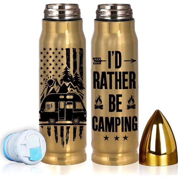 Camping Gifts for Men, I''d Rather Be Camping Bullet Tumbler 17oz, Fathers Day - Birthday - Valentine Gifts for Camping Lovers, Camper Gifts, Gifts for Campers, Camping Cup Mug for Camper