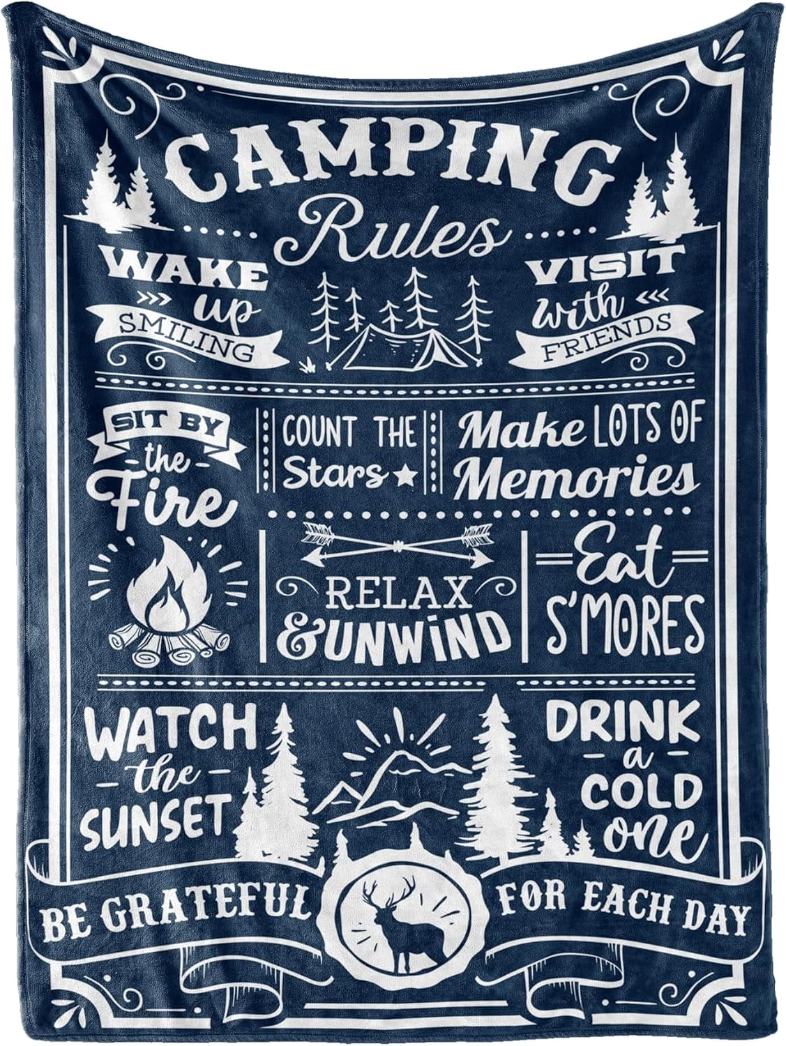 Camping Gifts for Men, Women, Flannel Throw Blanket -, Rules - Walmart.com