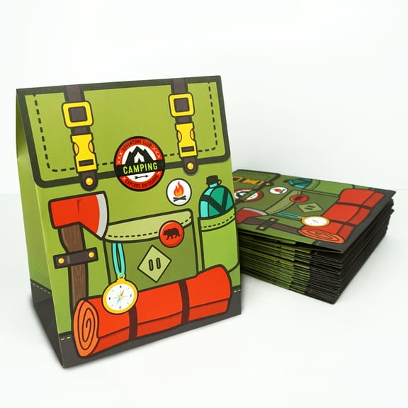 Camping Goodie Bags - One Happy Camper Party Favors Bags - Camp Bachelorette Decorations for Camping Themed Party - Set of 18 Bags