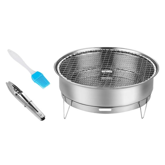 Camping Grill Portable Stainless Steel Heavy Duty Tabletop Grill Korean BBQ for Camping BBQ Outdoor Barbecue Grilled Mesh