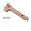 Camping Hammer with 8 Pegs, Multifunction Outdoor Camping Mallet for Tent Stakes, Lightweight Hammer for Camping Gear, Hiking Backpacking Outdoor Equipment Khaki