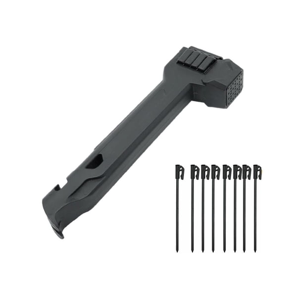 Camping Hammer with 8 Pegs, Tent Stake Driver, Puller & Bottle Opener with Storage Handle, Lightweight Mallet for Outdoor Hiking Camping Backpacking