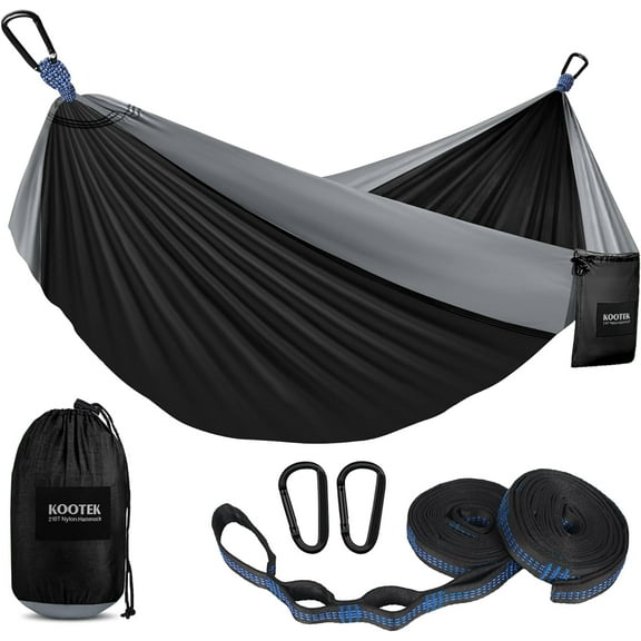 Camping Hammock 500 lbs Capacity, Portable Hammocks with Tree Straps & Attached Carry Bag, Camping Essentials Gear, Perfect for Outside Indoor Hiking Beach Backpack Travel