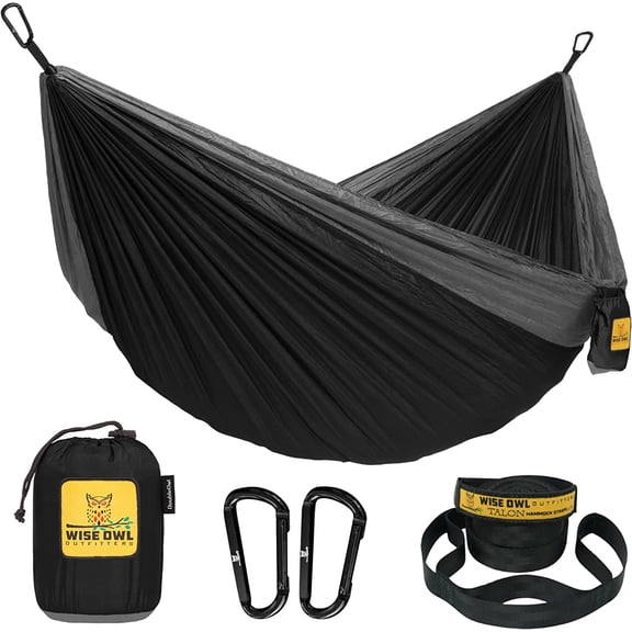 Camping Hammock  500lbs Portable Hammock with Tree Straps - Travel, Backpacking, Hiking, Outdoors Camping Gear - Single or Double