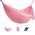 thumbnail image 1 of Camping Hammock, Camping Essentials, Lightweight Portable Double & Single Hammock with Tree Straps, Camping Gear for Outside Hiking Camping Beach Backpack Travel, 1 of 7