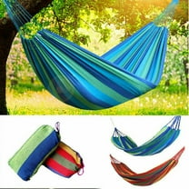 Camping Hammock Canvas Cotton Rope Hiking Hanging Swing Suitable Double Persons(Red)