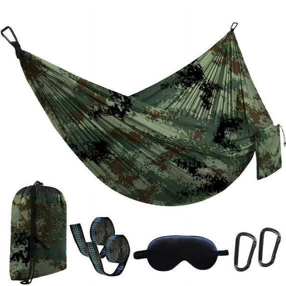Camping Hammock Double & Single Portable Hammocks with 2 Tree Straps and Carry Bag, Outdoor Hammock for Travel/Backpacking/Beach/Backyard