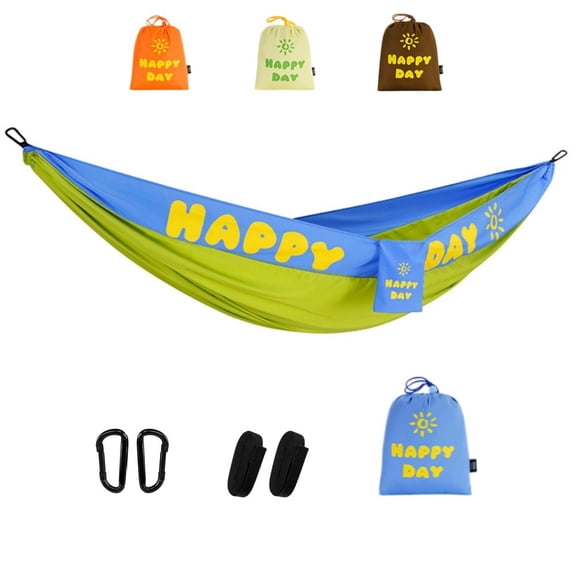 Camping Hammock, Lightweight Portable Hammocks with Two Tree Straps,Single or Double Travel Swing Nylon Camp Hammocks,Camping Gear for Outside Hiking Beach Backpack Travel